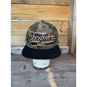Pittsburgh Penguins Hockey Camo Hat Mitchell And Ness NHL Snap Back One‎ Size